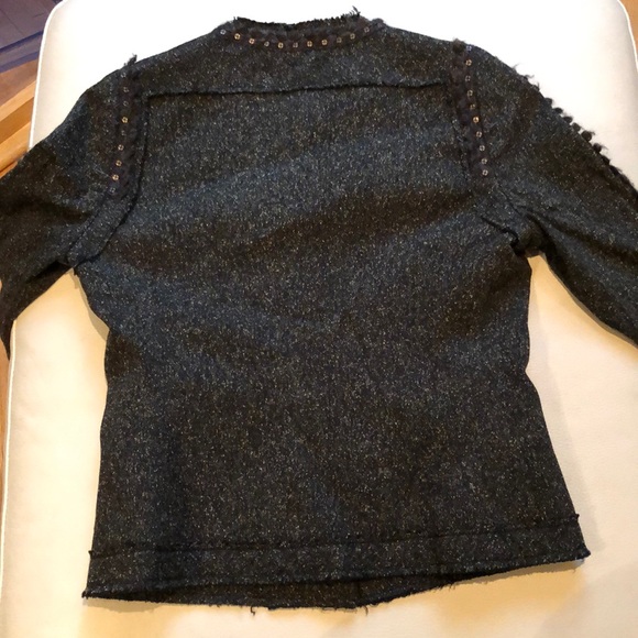 Rebecca Taylor size 2 black/green jacket w/ trim - Picture 5 of 6